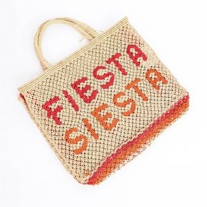 The Jacksons Fiesta Siesta Jute Tote - Natural - NWT